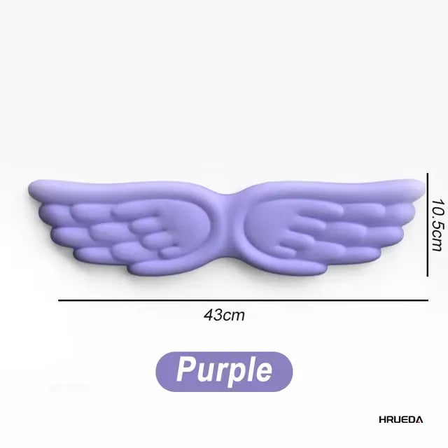 Keyboard Mouse Wrist Rest Angel Wing Memory Foam Mouse Pad Set Wrist Support Ergonomic Non-Slip for Computer Laptop Easy Typing