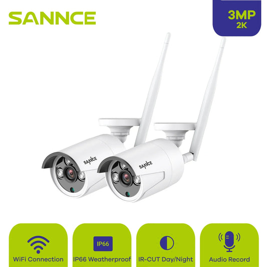 SANNCE 3MP 5MP Wifi security camera 3.6mm full color Night vision Wifi Bullet Camera for wireless NVR 5MP Outdoor wifi camera