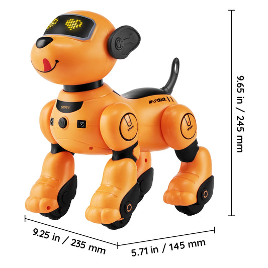 SucceBuy Remote Control Robot Dog Toy Dog Programmable Smart Interactive Robotic Pet for Kids Singing Dancing RC Stunt Toy