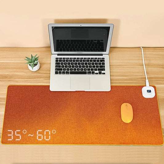 Heating Mouse Pad 80x33cm 35℃/40℃/45℃/50℃/55℃/60℃ Adjustable Winter Mouse Mat 3S Rapid Heating 4H Timing Power-off 220V EU Plug