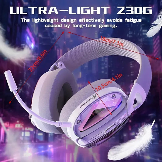 MAMBASNAKE x ATTACK SHARK L60 Lightweight Wireless Gaming Headset Over-Ear,Wired/BT/2.4GTri-Mode,40mm Drivers